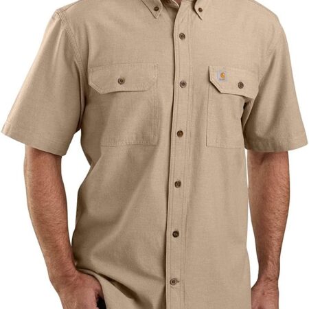 Men's Loose Fit Midweight Chambray Short Shirt