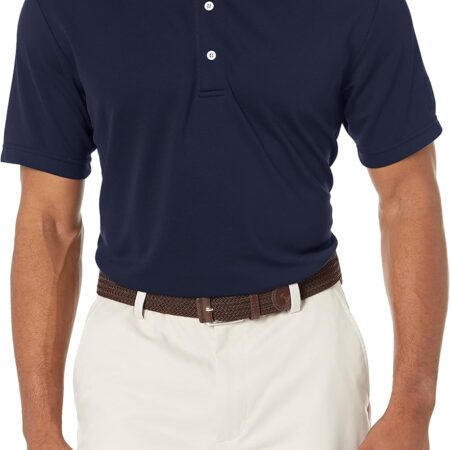 Men's  Solid Mesh Short  Golf Polo Shirt
